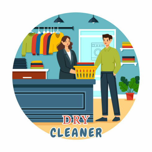 8 Dry Cleaner Store Illustration cover image.