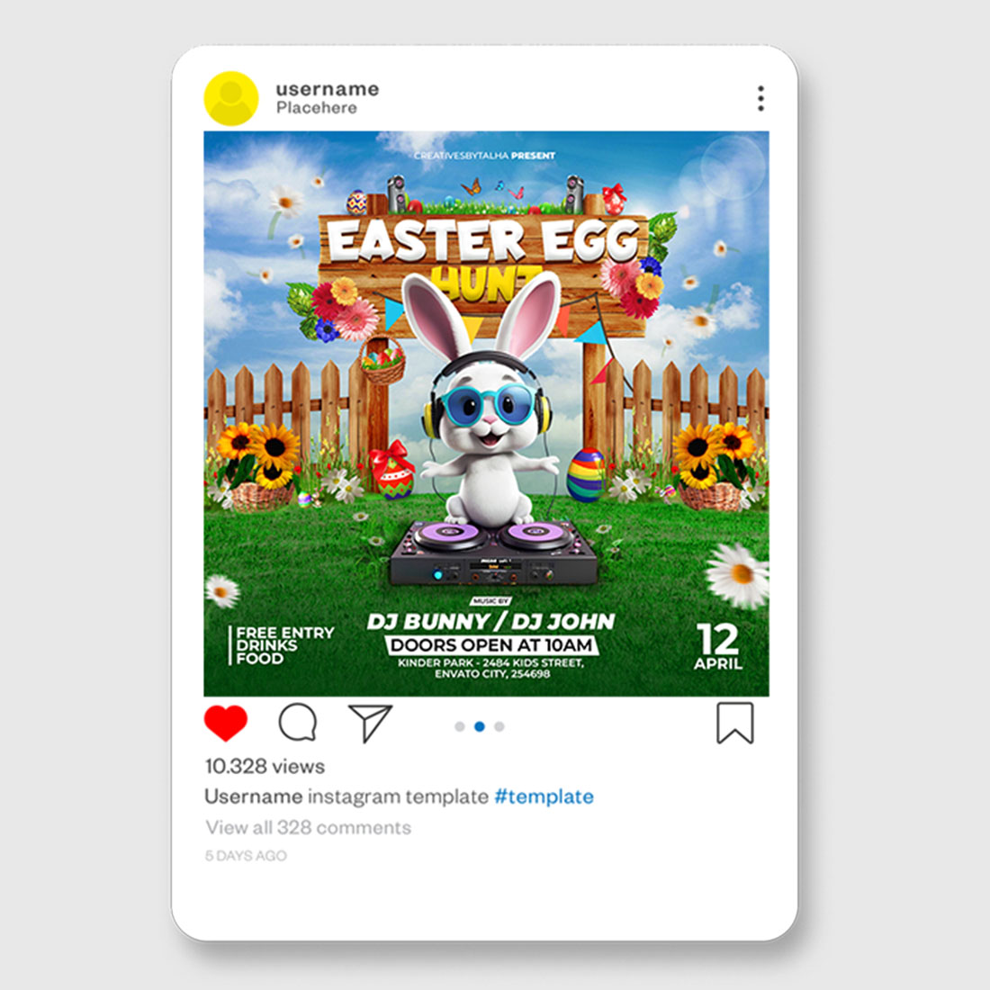 Easter Egg Flyer Template preview image.