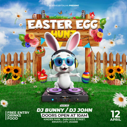Easter Egg Flyer Template cover image.