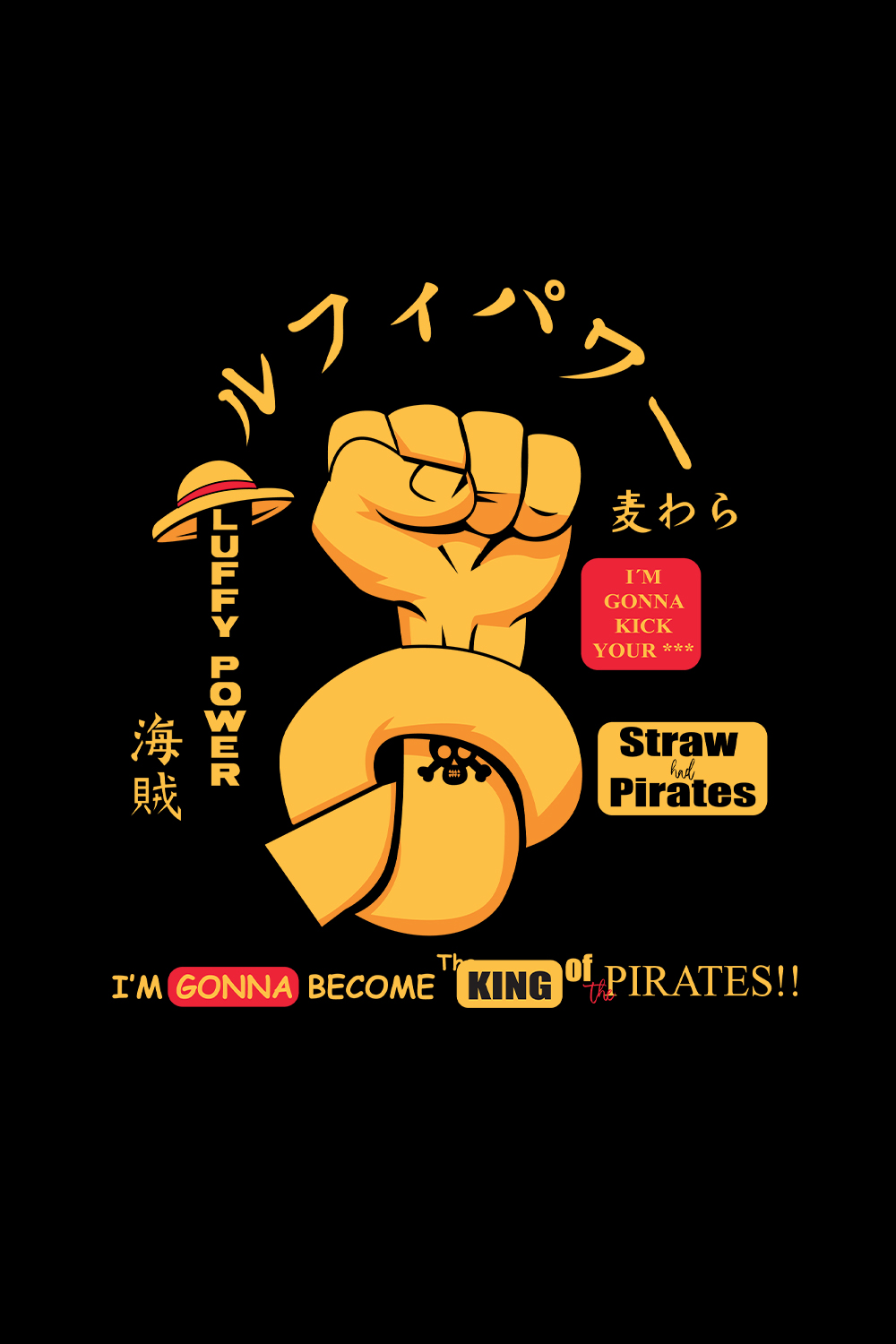 Embarque na Aventura com Estilo: Camisa de Algodão Luffy Rei dos Piratas do Anime One Piece! pinterest preview image.