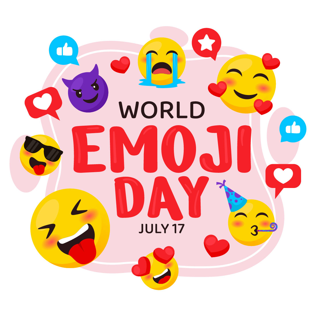 14 World Emoji Day Illustration preview image.