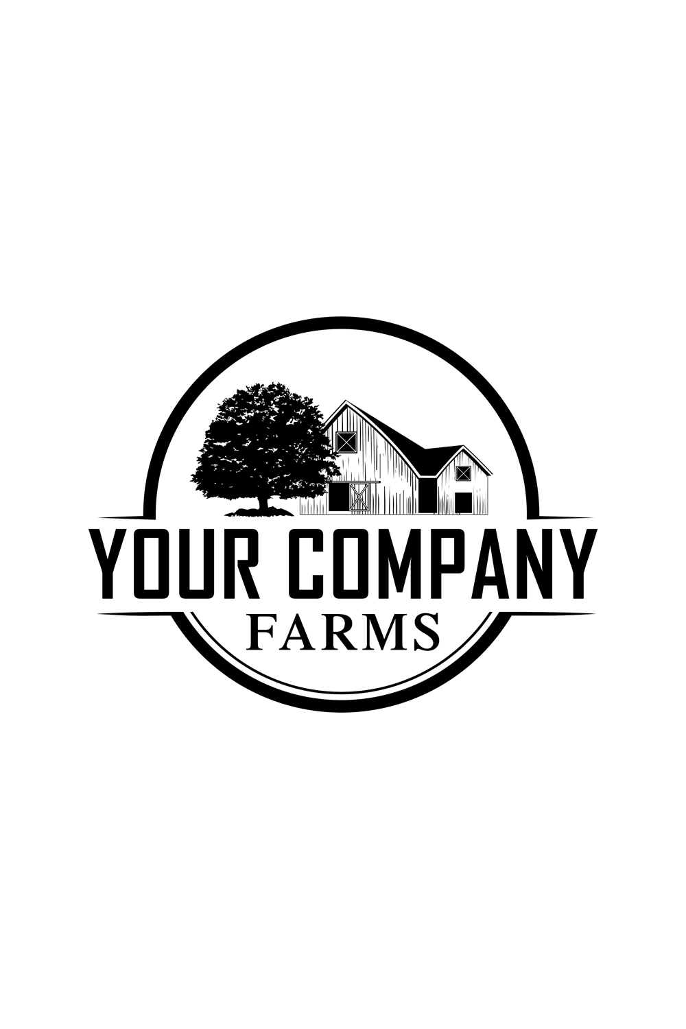 Elegant Pictorial Logo design for farm house pinterest preview image.