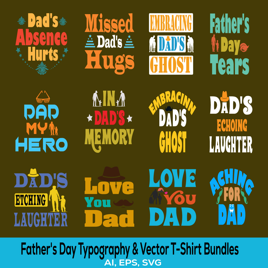 fathers day typography vector t shirt bundles 495