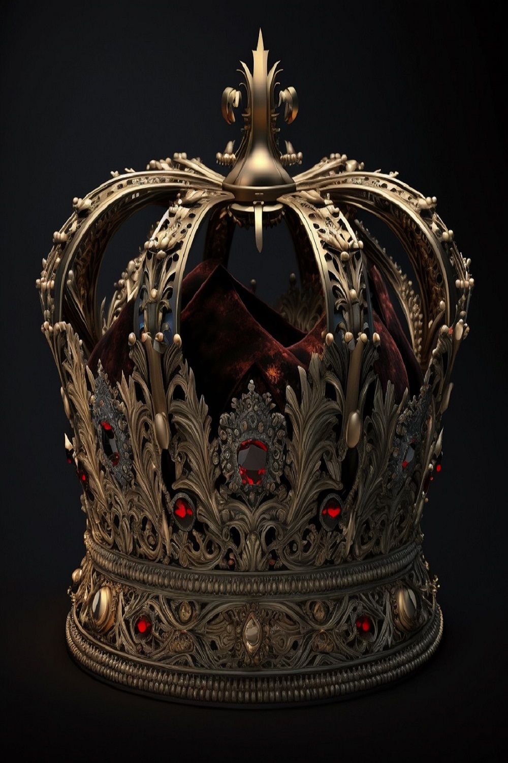 Gothic crown illustration pinterest preview image.