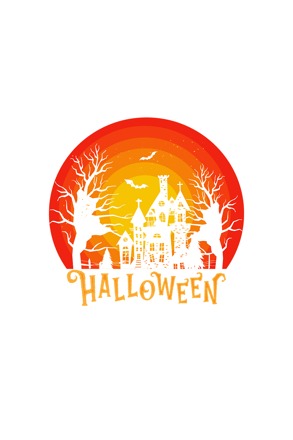 Halloween T shirt design, scary night pinterest preview image.