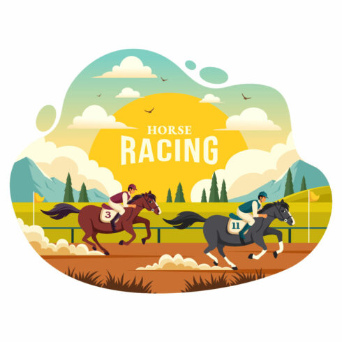 9 Horse Racing Illustration cover image.