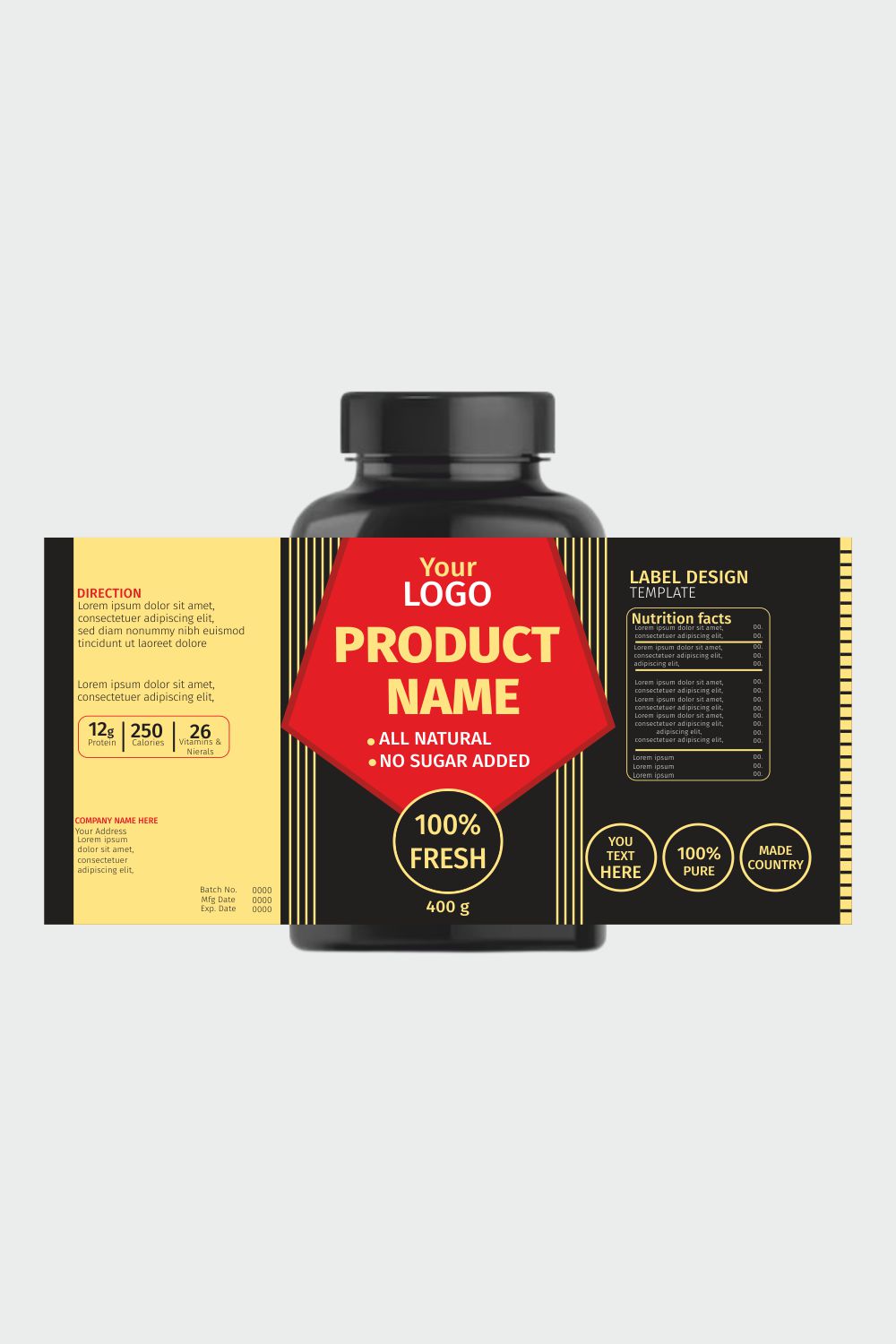 Product Label Design pinterest preview image.