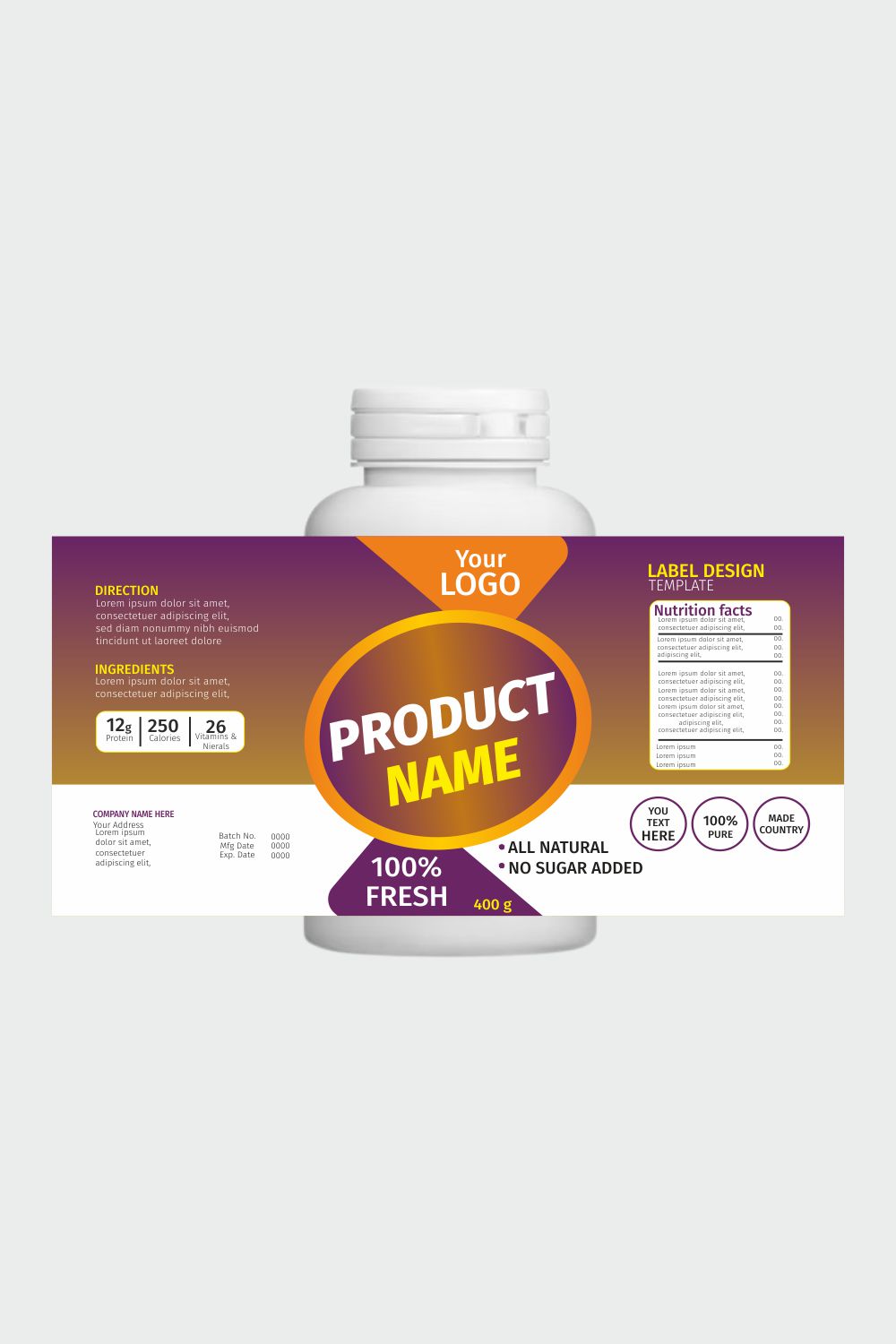 Product Label Design pinterest preview image.