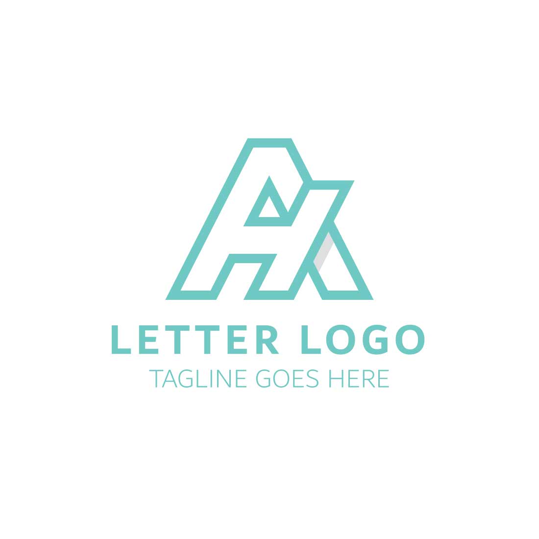 Professional letter AH logo design preview image.