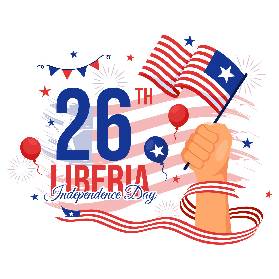 12 Liberia Independence Day Illustration preview image.