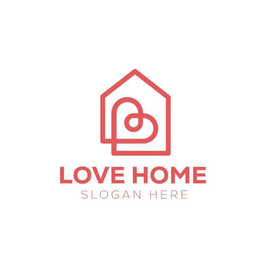 Creative Home Logo Love House logo design - MasterBundles