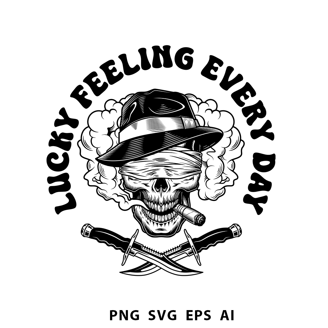 Feeling lucky T shirt design preview image.
