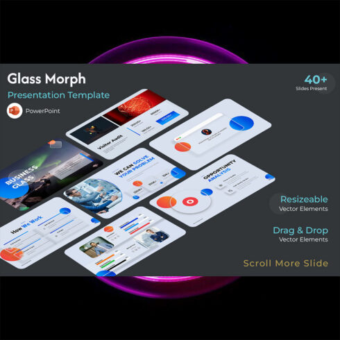 Morph Glass PowerPoint Presentation Template cover image.