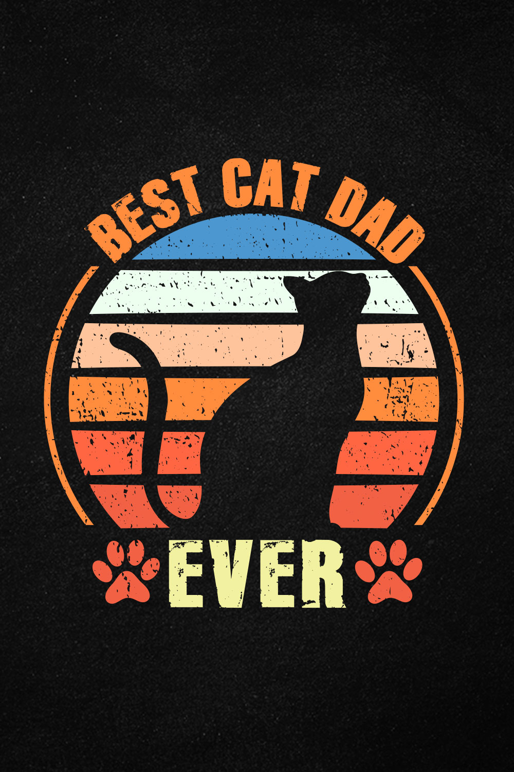 Best Cat Dad Ever Funny Cat Lover pinterest preview image.
