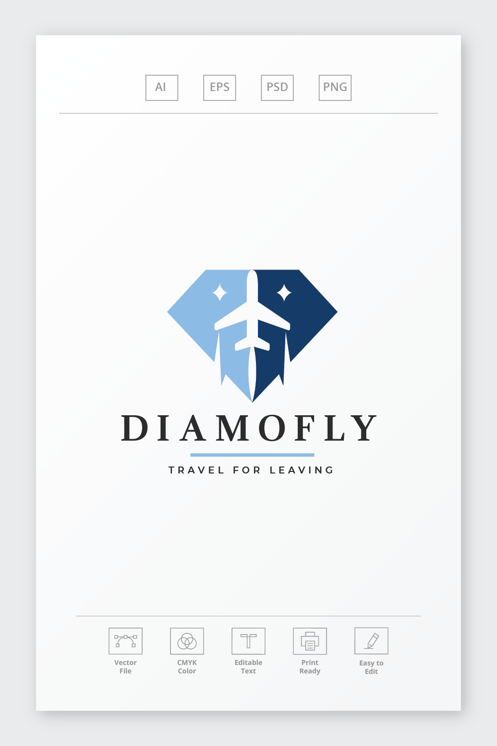 Diamond Fly Travel Logo pinterest preview image.