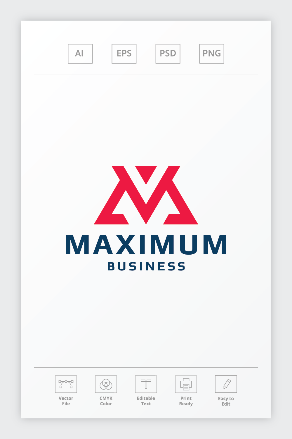 Maximum Letter M Logo pinterest preview image.