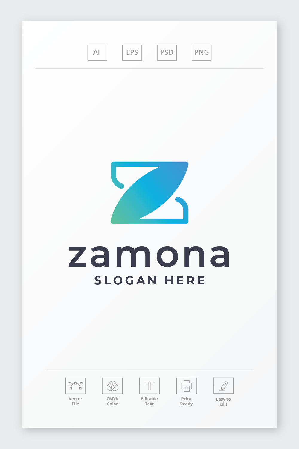 Zamona Letter Z Logo pinterest preview image.