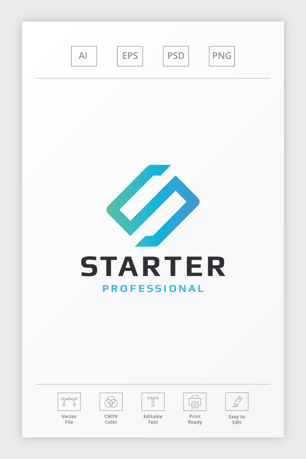 Starter Letter S Logo pinterest preview image.