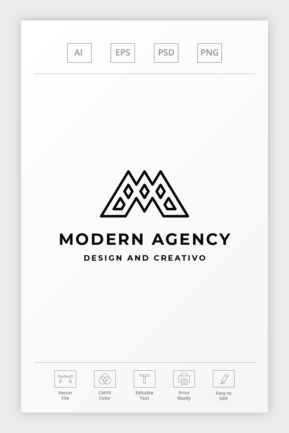 Modern Agency Letter M Logo pinterest preview image.