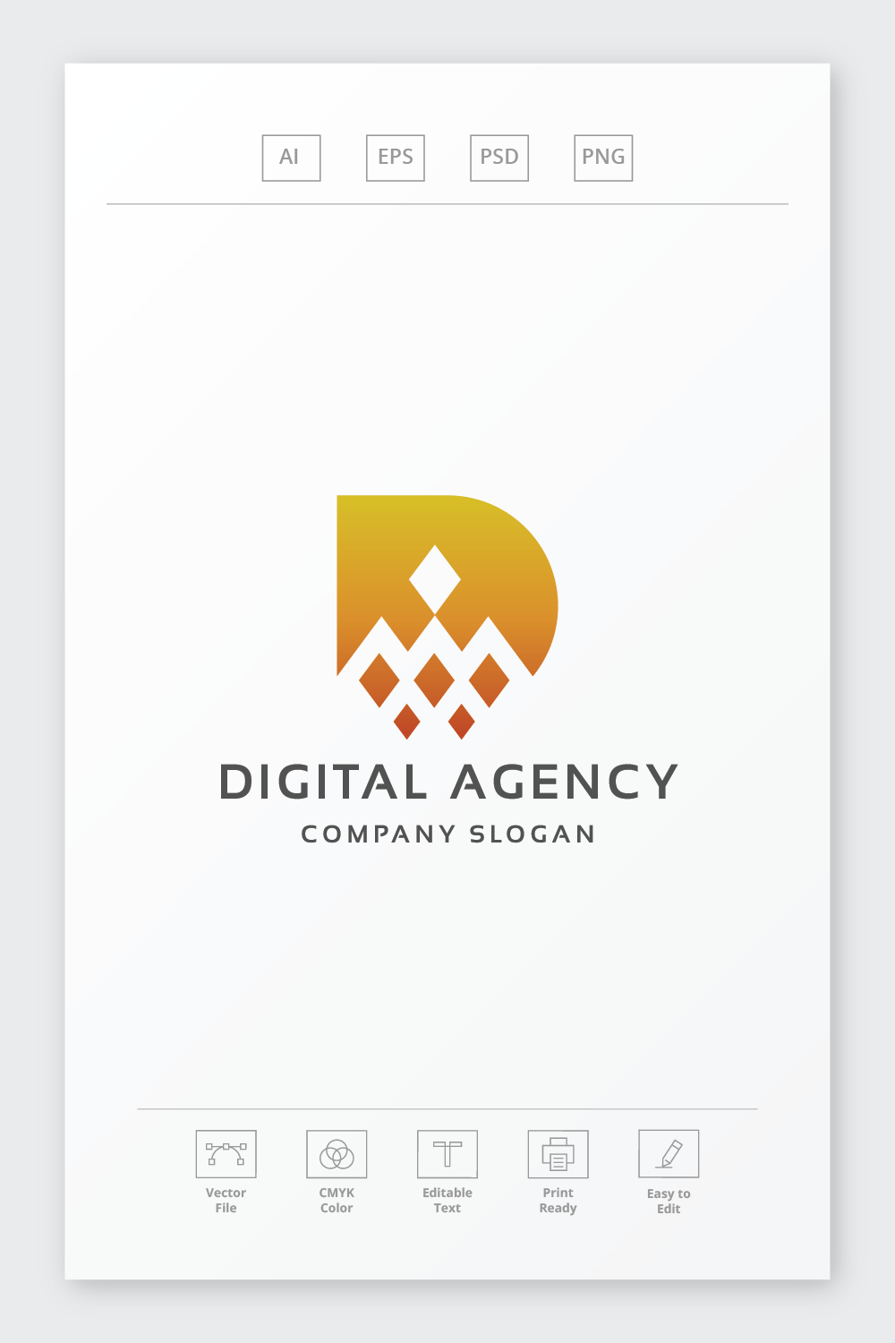 Digital Agency Letter D Logo pinterest preview image.