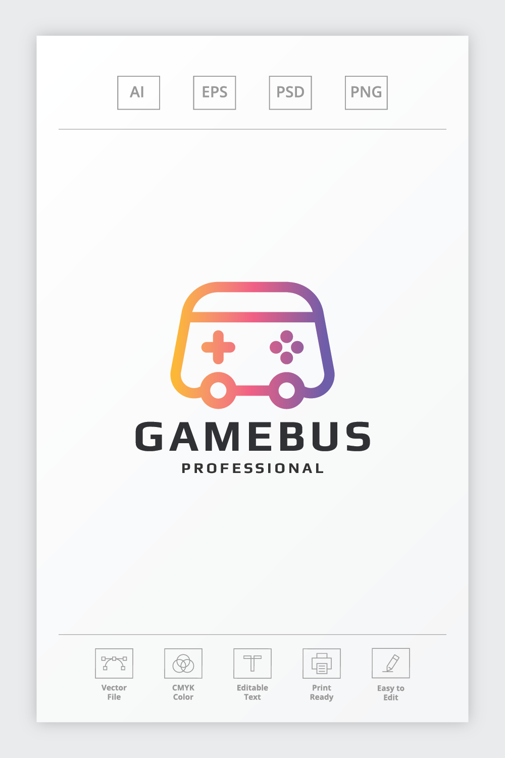Game Bus Professional Logo pinterest preview image.