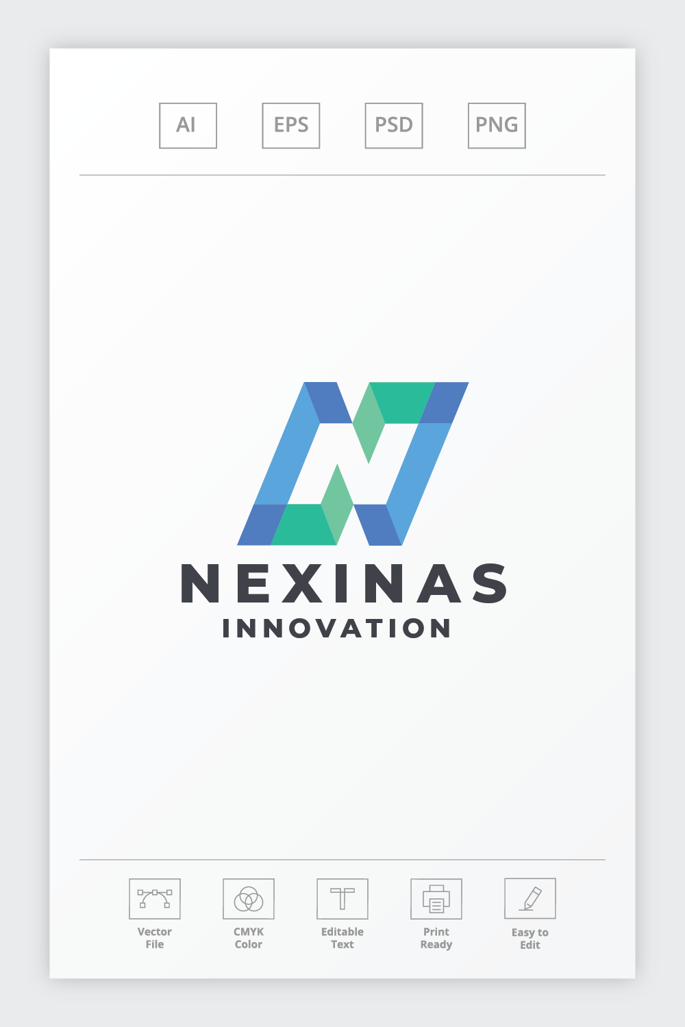 Nexinas Letter N Logo pinterest preview image.