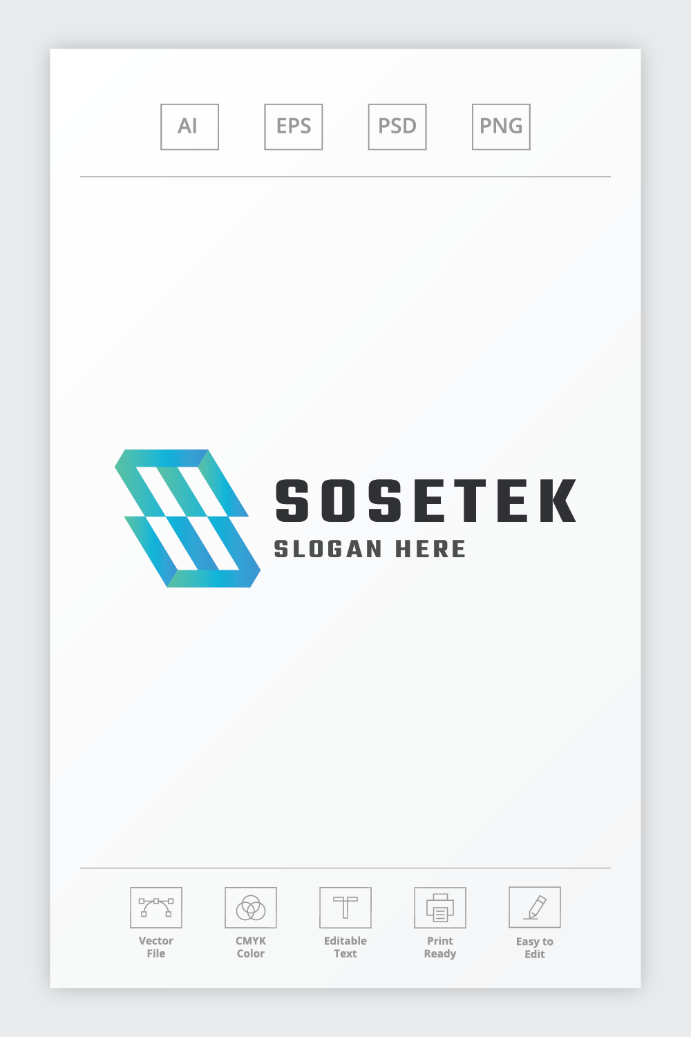 Sosetek Letter S Logo pinterest preview image.