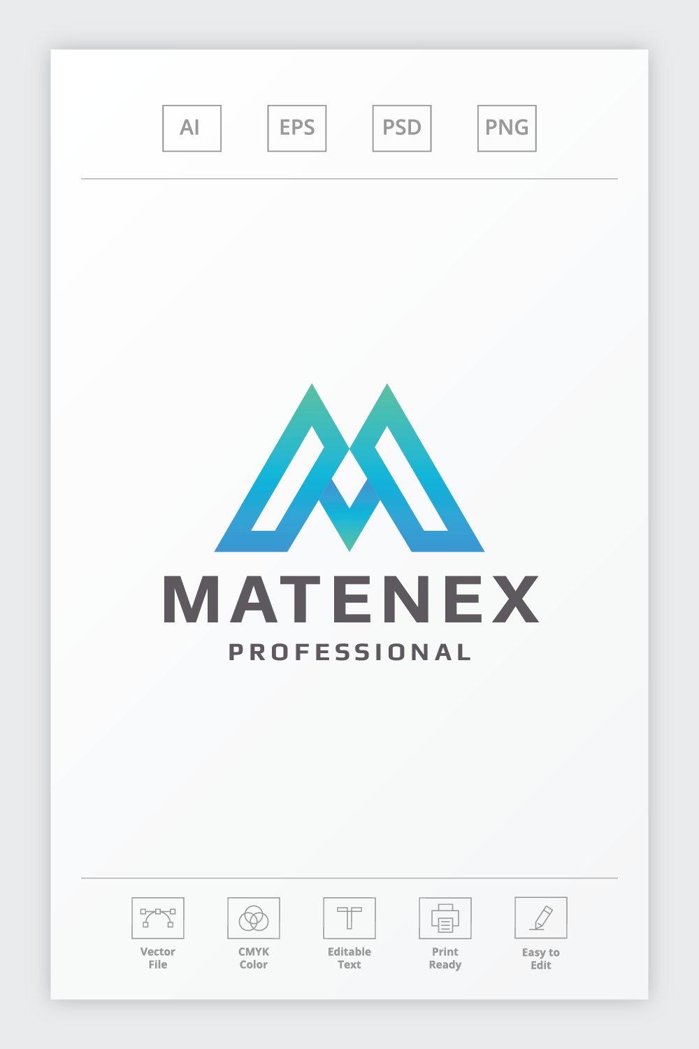 Matenex Letter M Logo pinterest preview image.
