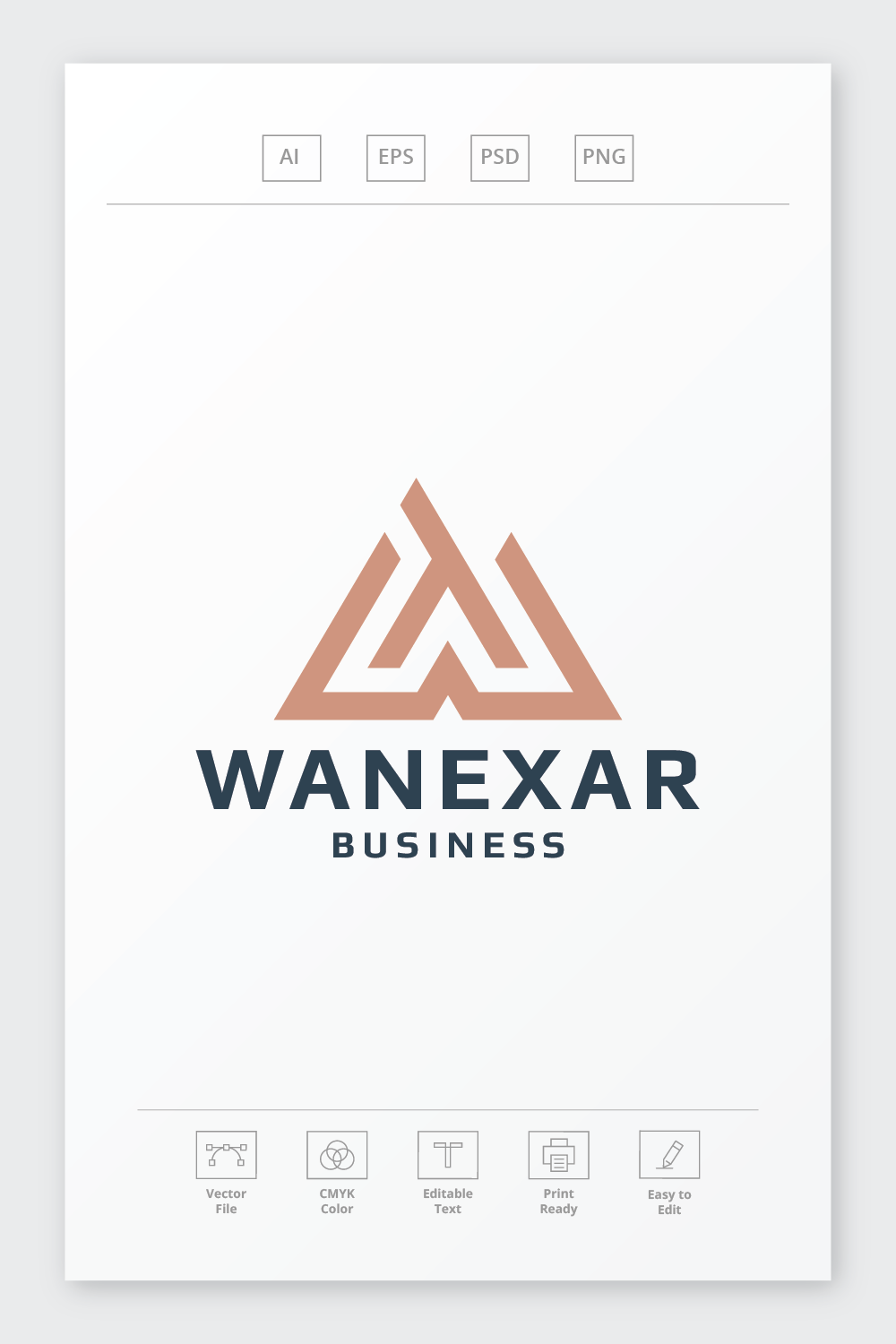 Wanexar Letter W Logo pinterest preview image.