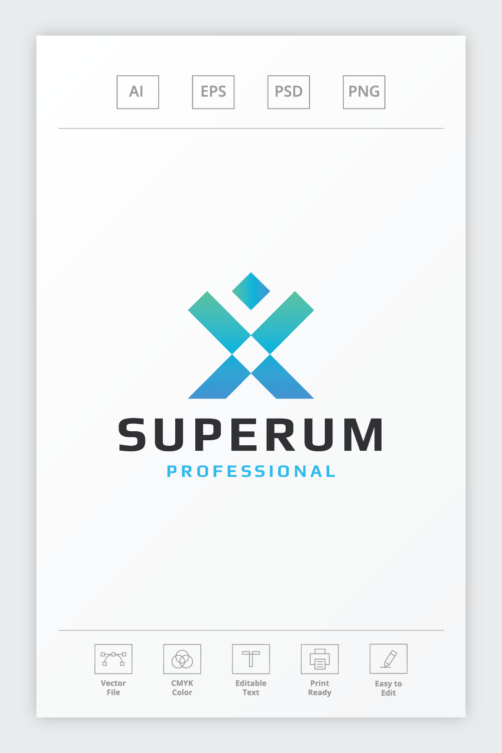 Super Human Professional Logo pinterest preview image.