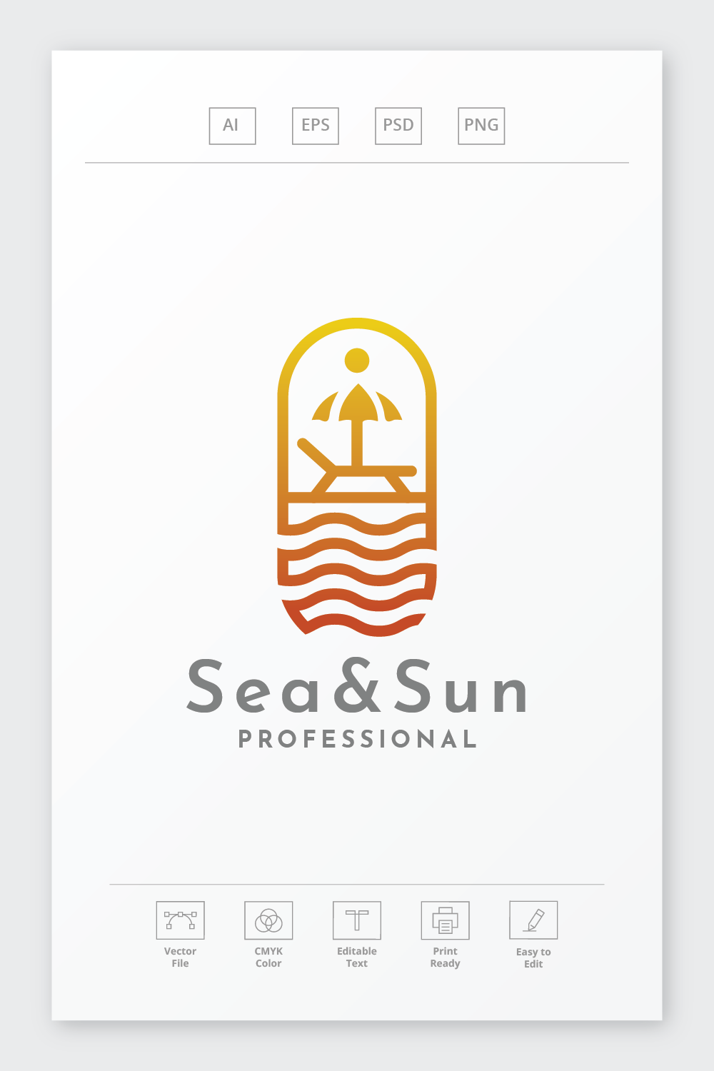 Sea Sun Holiday Travel Agent Logo pinterest preview image.