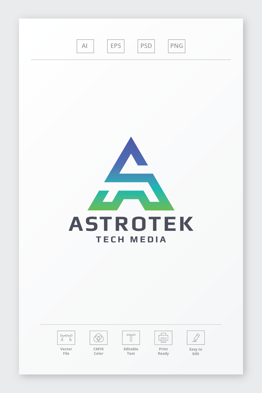 Astrotek Letter A Logo pinterest preview image.
