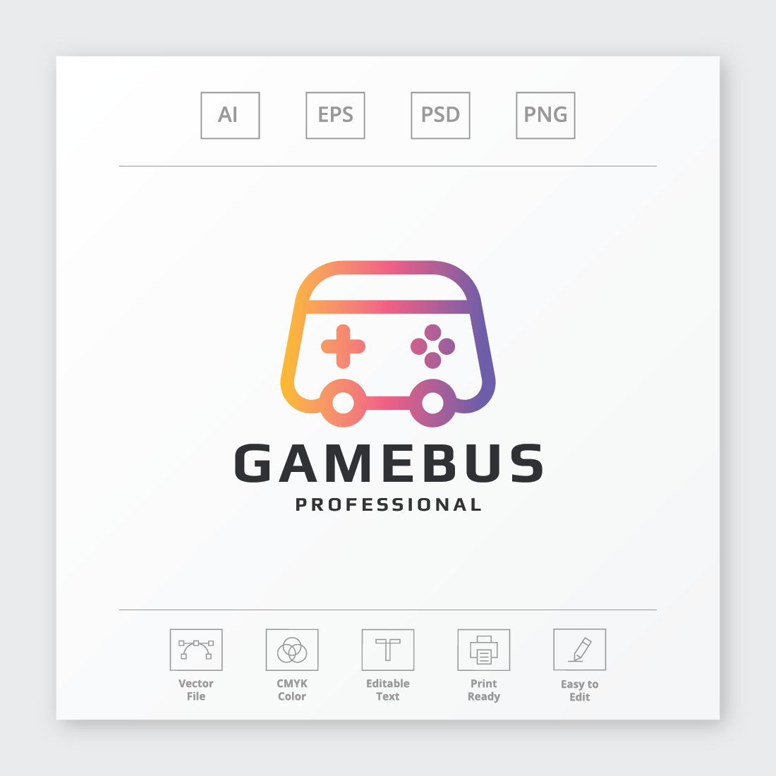 Game Bus Professional Logo preview image.