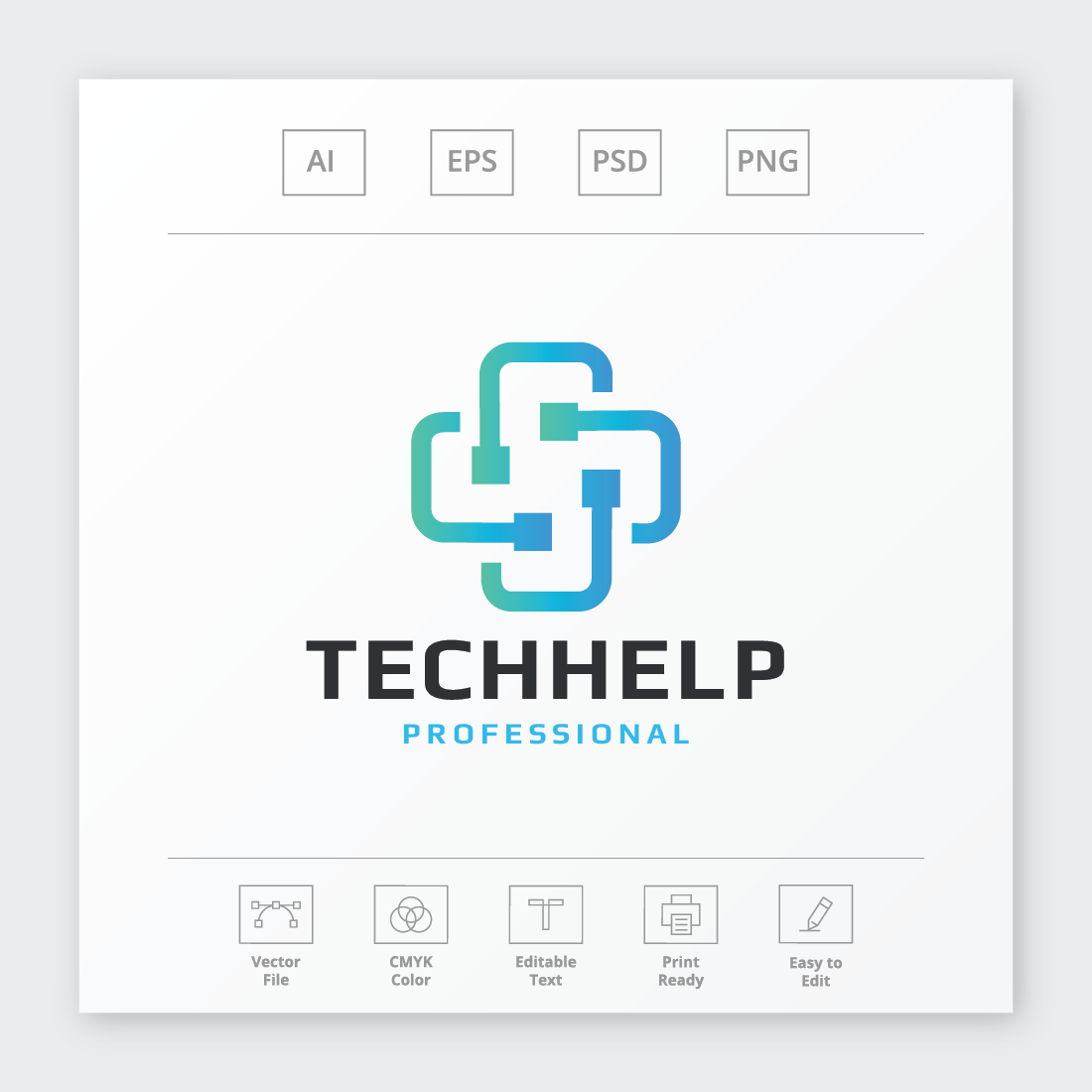 Tech Help Professional Logo preview image.