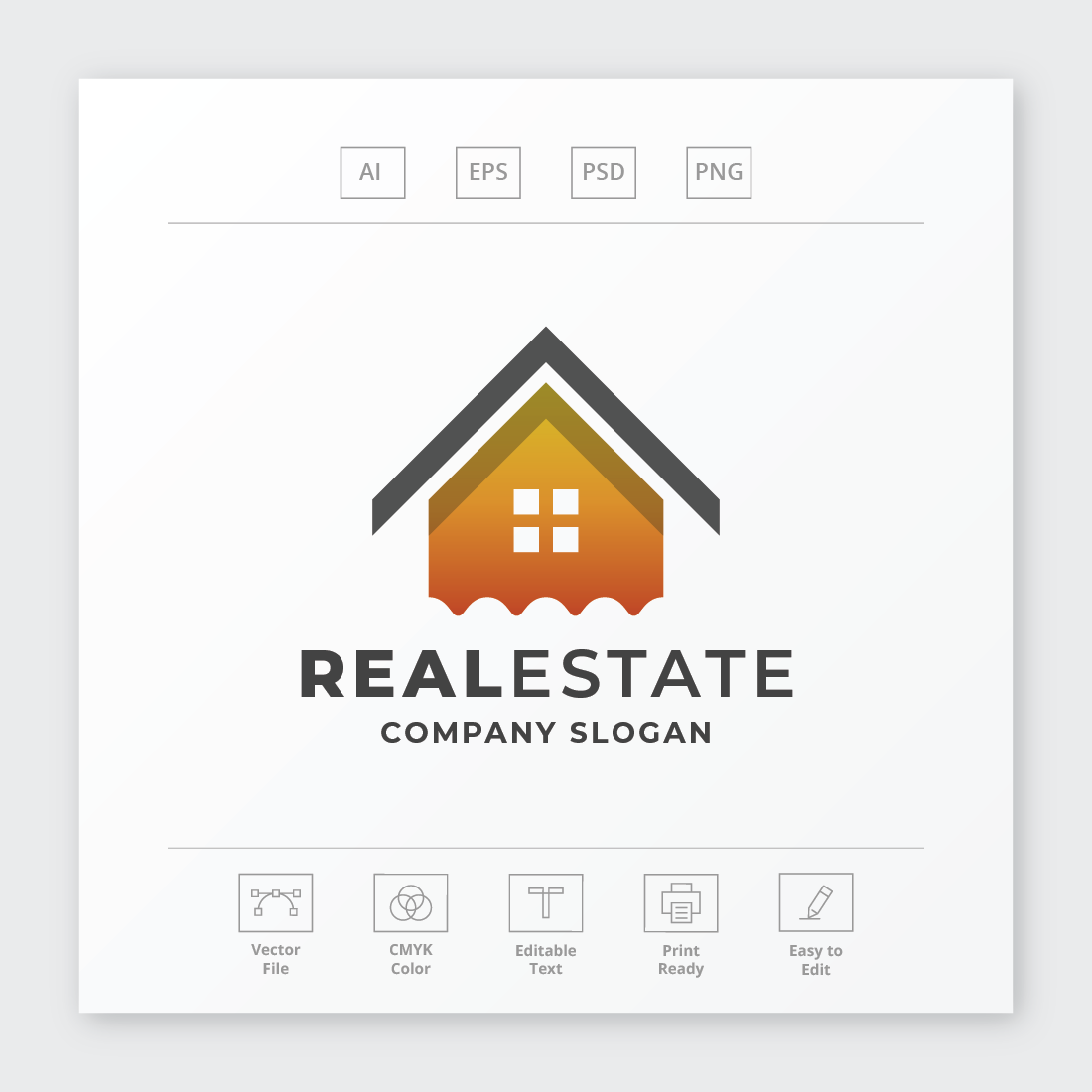 Modern House Real Estate Logo preview image.