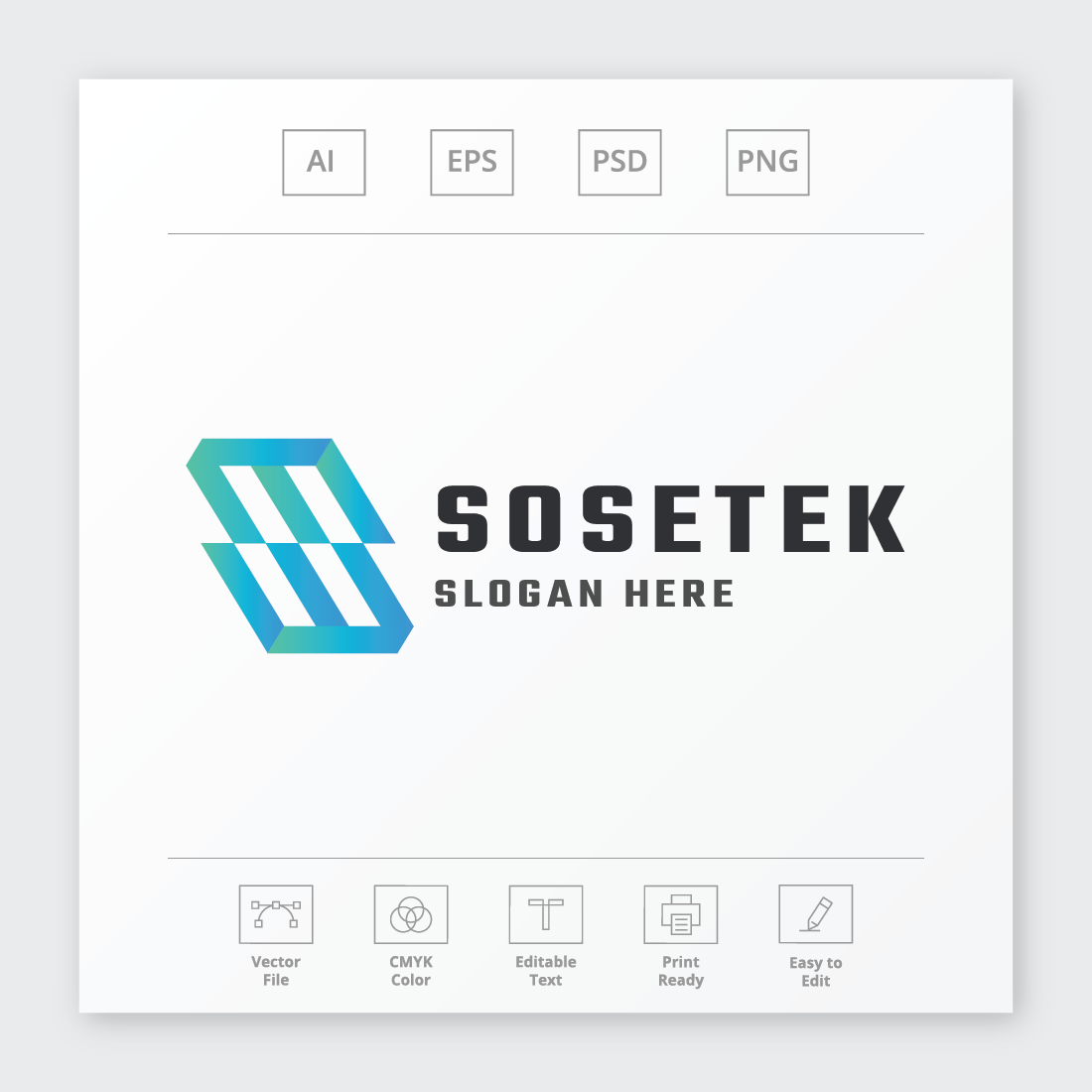 Sosetek Letter S Logo preview image.