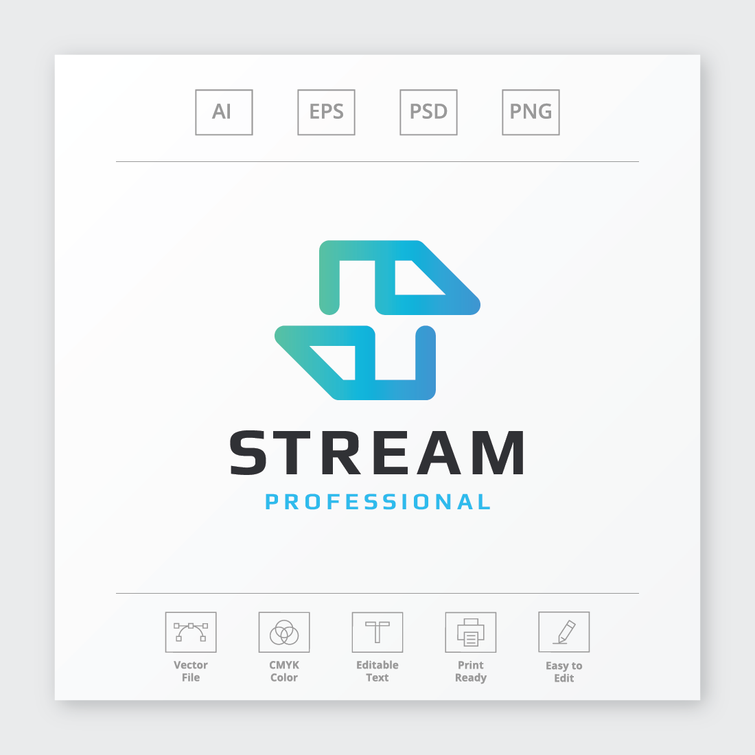 Stream Letter S Logo preview image.