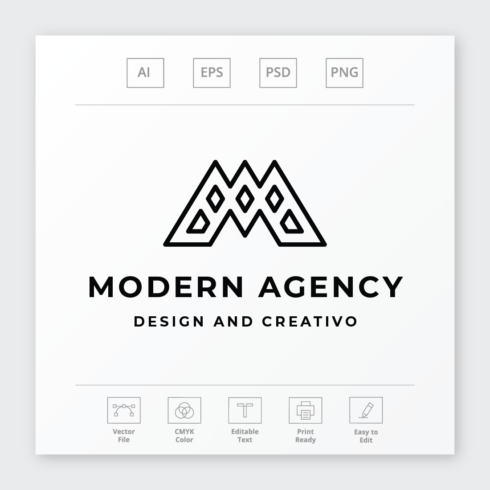 Modern Agency Letter M Logo cover image.