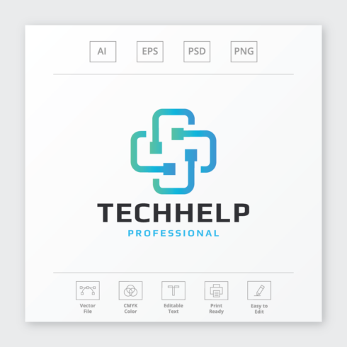 Tech Help Professional Logo cover image.