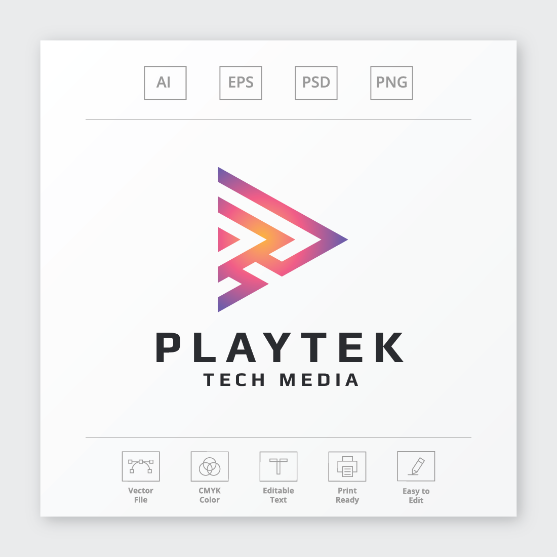 Playtek Media Play Logo cover image.