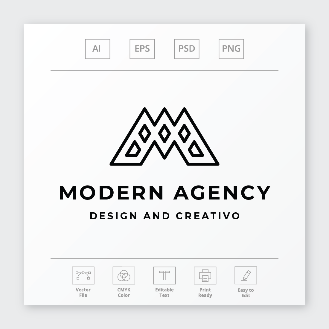 Modern Agency Letter M Logo preview image.