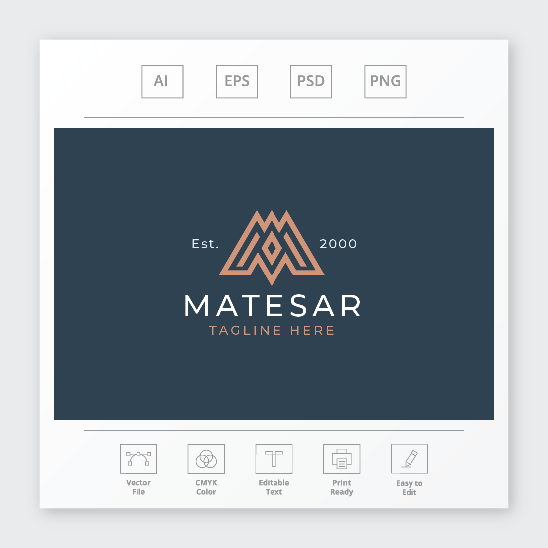 Matesar Letter M Logo preview image.