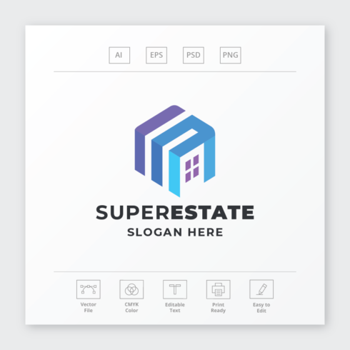 Super Real Estate Letter S Logo cover image.