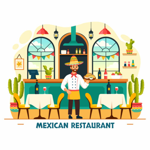 9 Mexican Food Restaurant Illustration cover image.