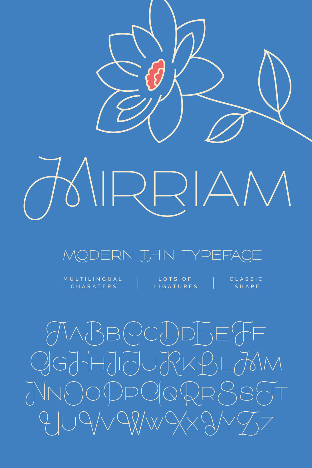 Mirriam — Modern Thin Typeface pinterest preview image.