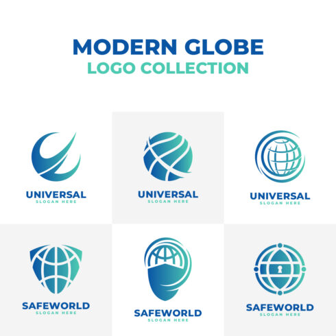 Modern Gradient Globe Logo Collection cover image.