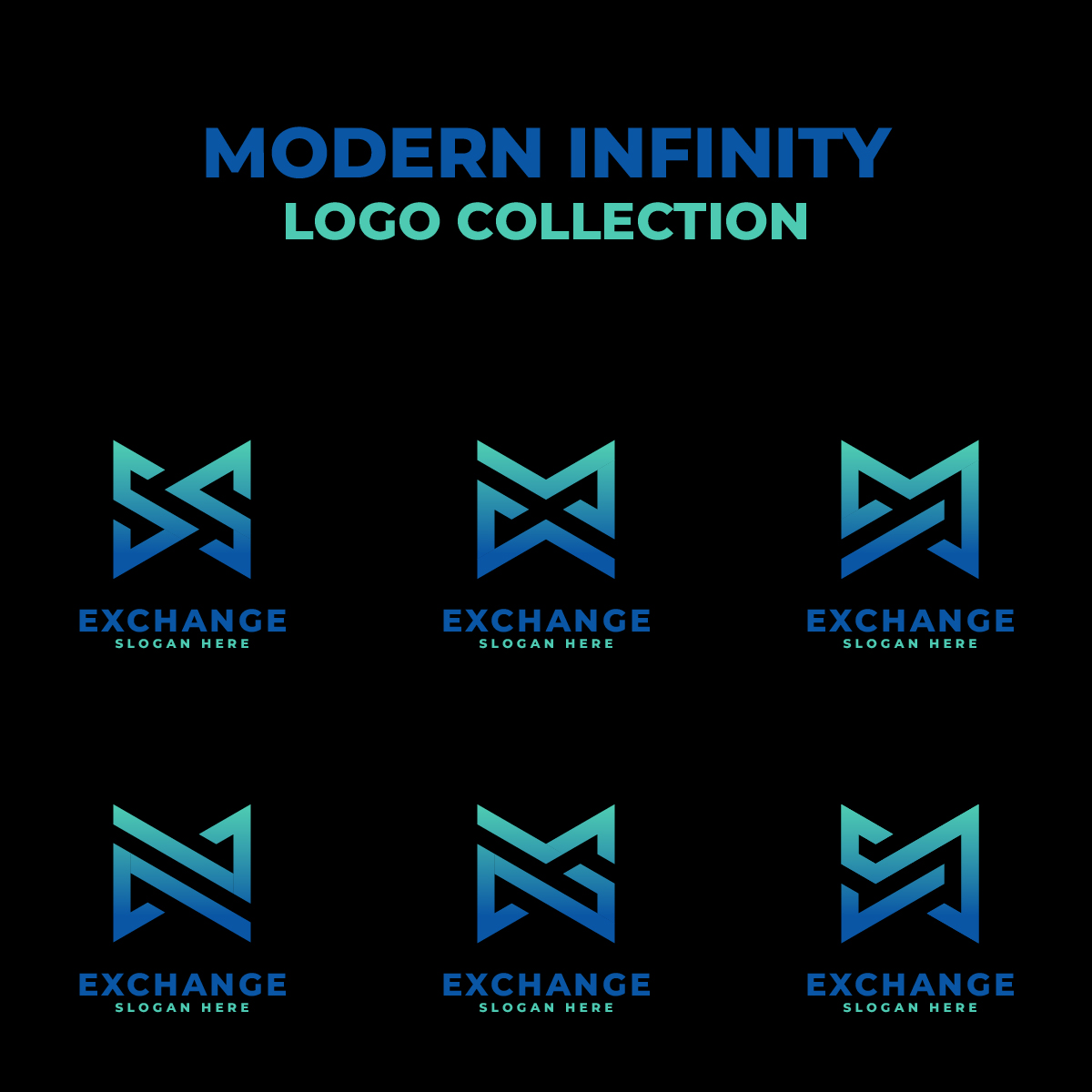 Modern Gradient Infinity Logo Collection preview image.