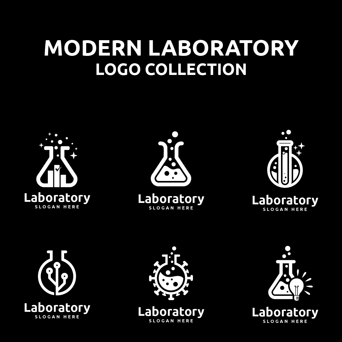 Modern Gradient Laboratory Logo Collection preview image.