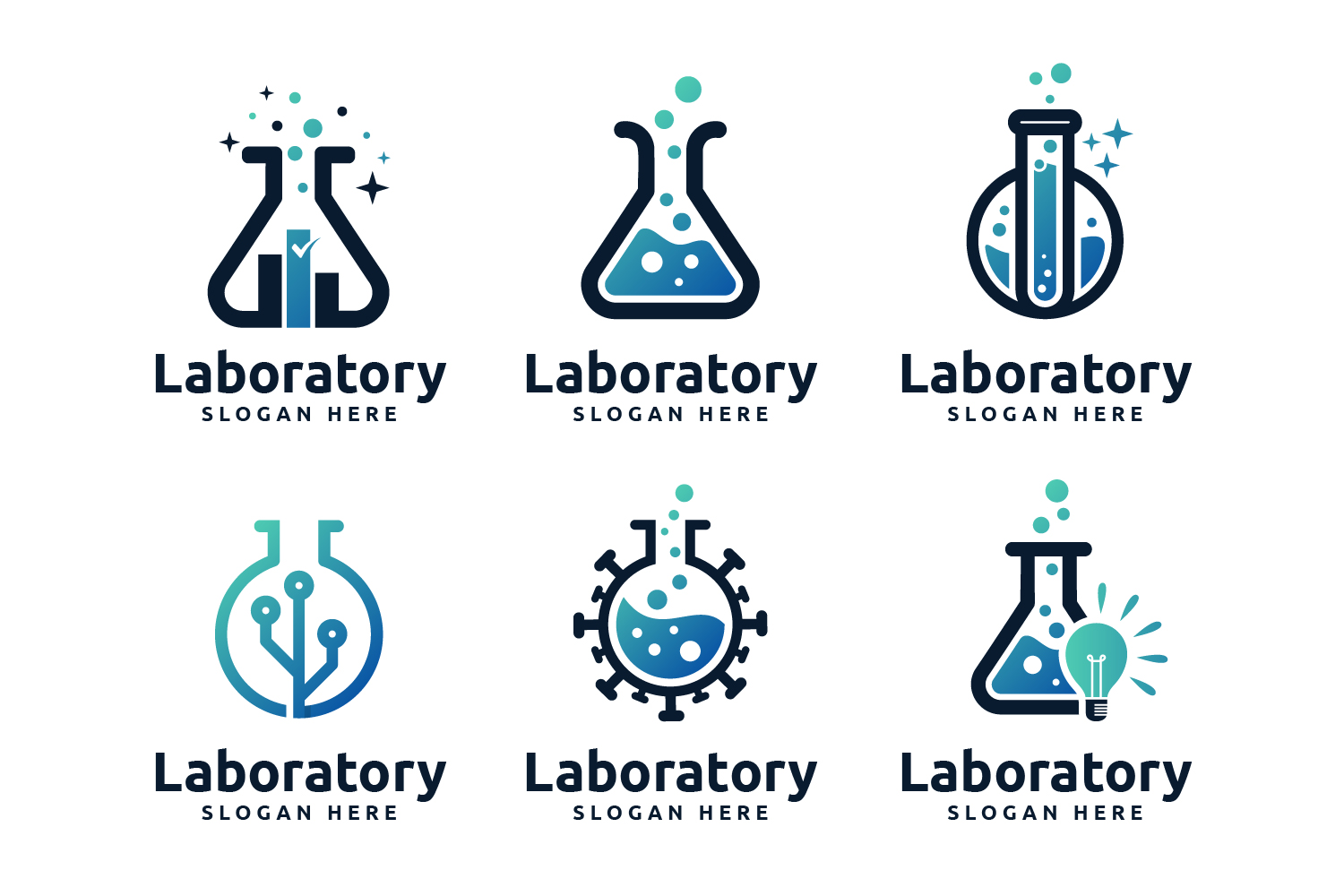 Modern Gradient Laboratory Logo Collection pinterest preview image.