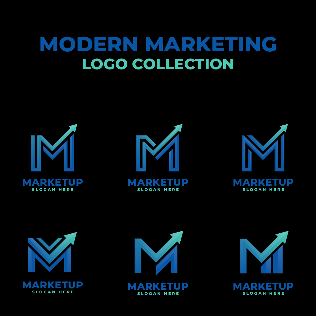 Letter M - 3D Modern Marketing Logo Collection preview image.